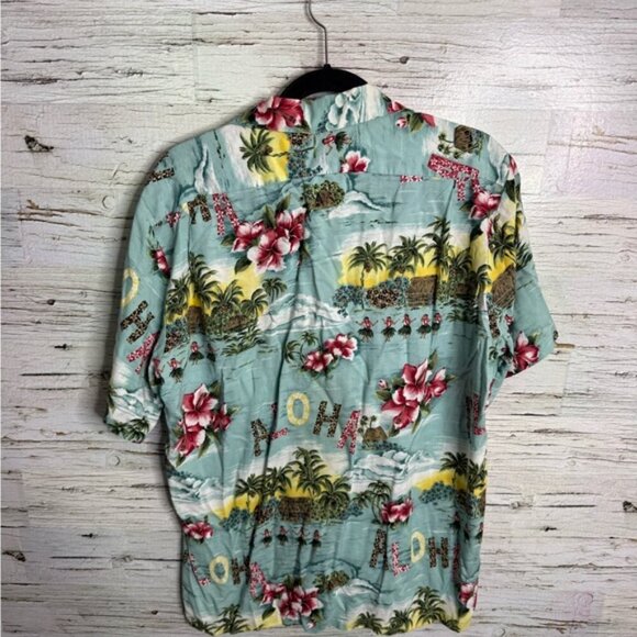 VTG Hilo Hattie Hawaiian Shirt Men medium Island Print Vacation Resort Summer - Picture 6 of 7